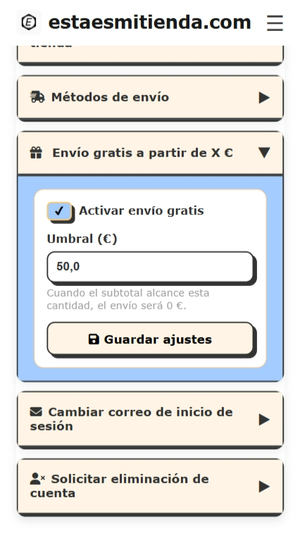 Envío gratis automático